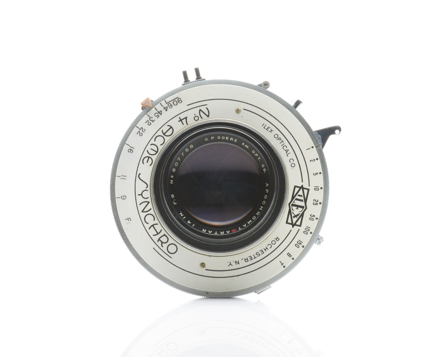 Goerz Apochromatic Red Dot Artar 14 inch F/9 No. 4 Acme Synchro Shutter Lens READ