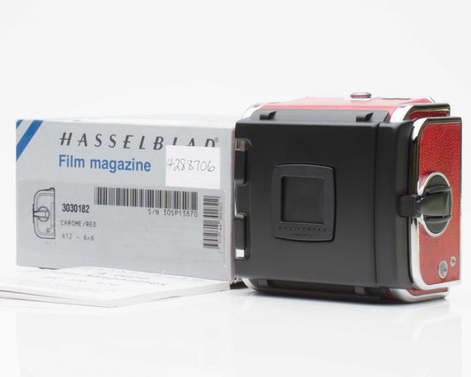 Hasselblad A12 Chrome Red Film Back New Old Stock 30182 3030182